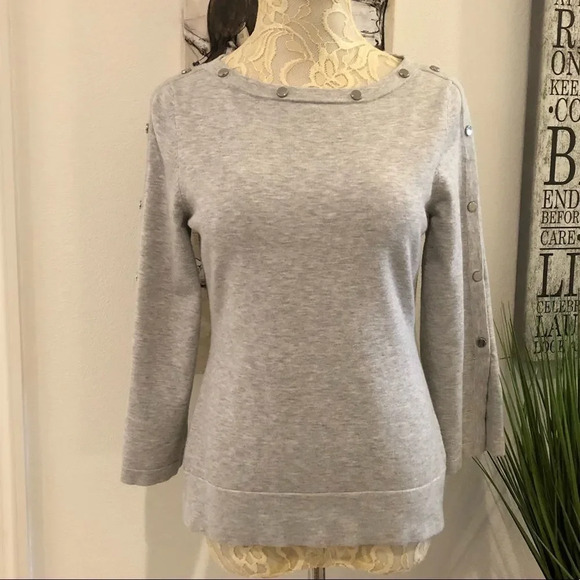 Karen Millen Grey Open Cuff Sweatshirt - Picture 2 of 7